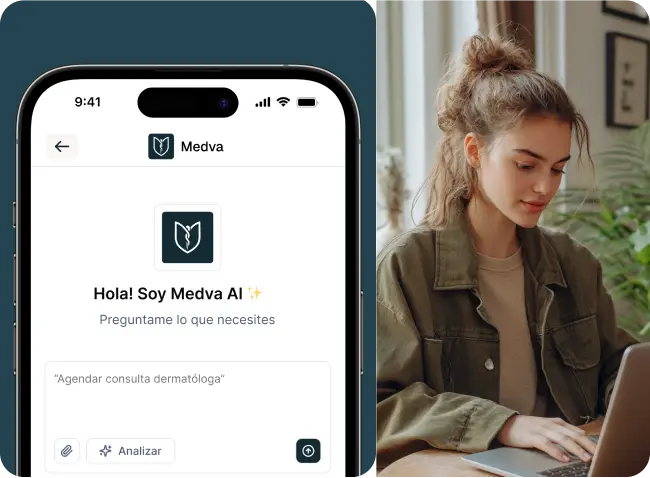 Chat con asistente virtual Medva